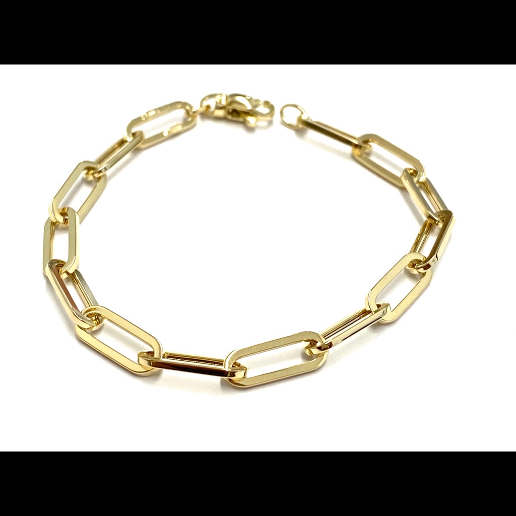 14kt Gold Paper Clip Bracelet